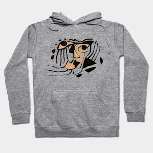 Cubist Line Art Abstract Portrait Hoodie